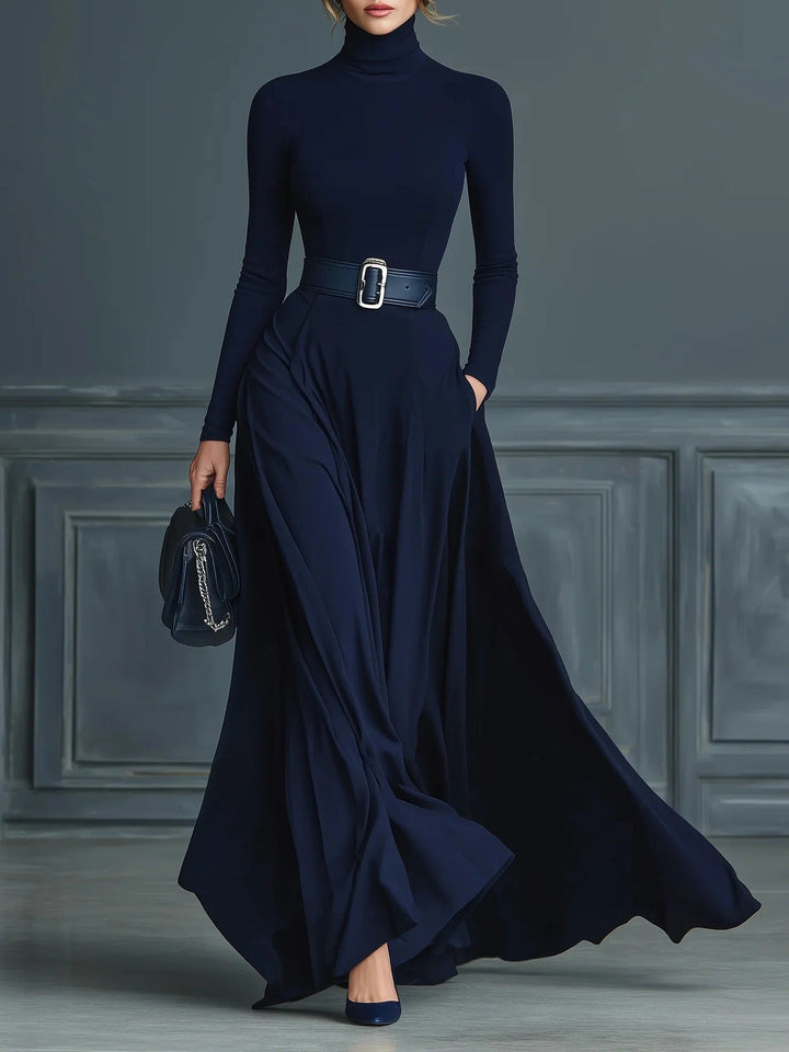 CORTLISS | HIGH-COLLARED MAXI DRESS