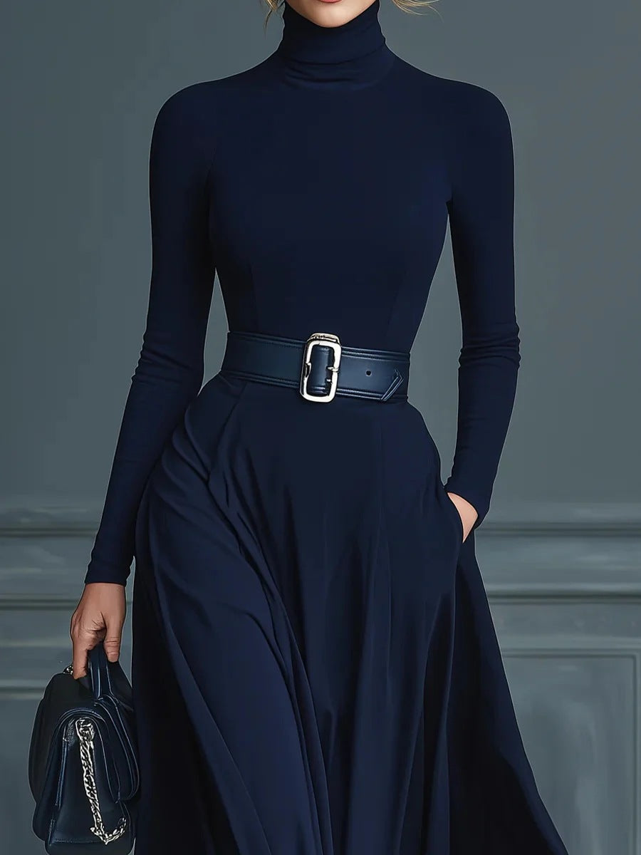 CORTLISS | HIGH-COLLARED MAXI DRESS