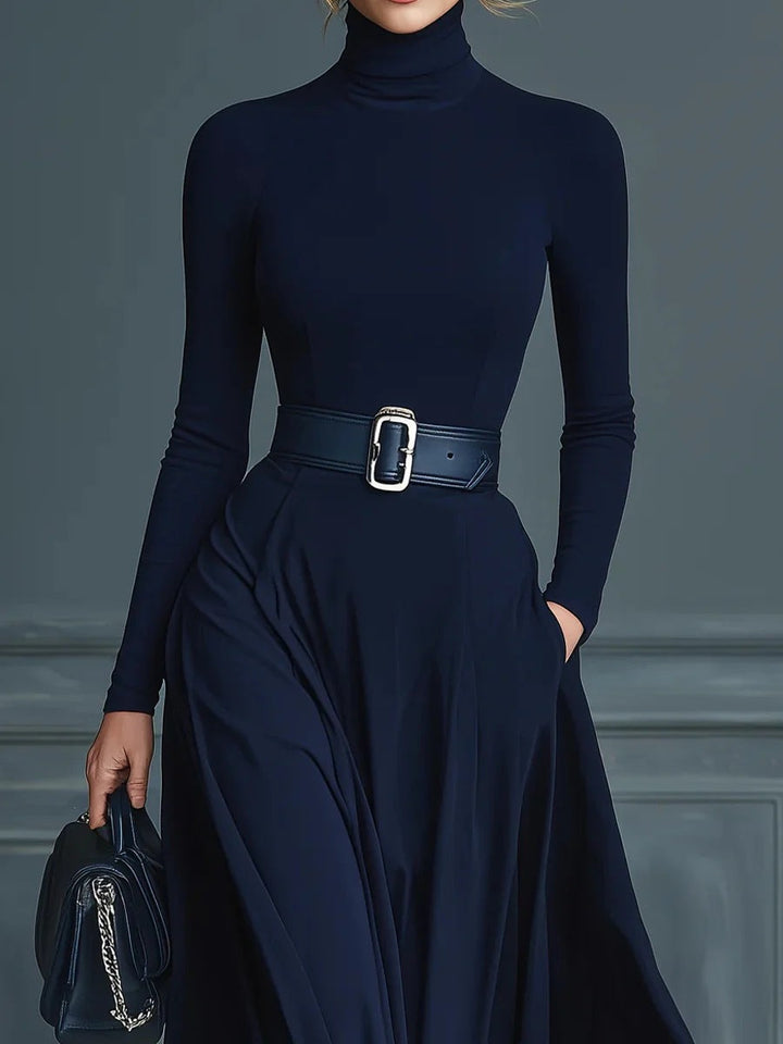 CORTLISS | HIGH-COLLARED MAXI DRESS