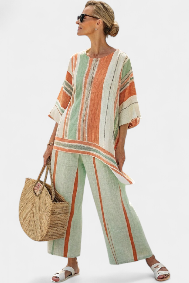 Bellmere | Elegant Asymmetrical Top &amp; Wide-Leg Pants