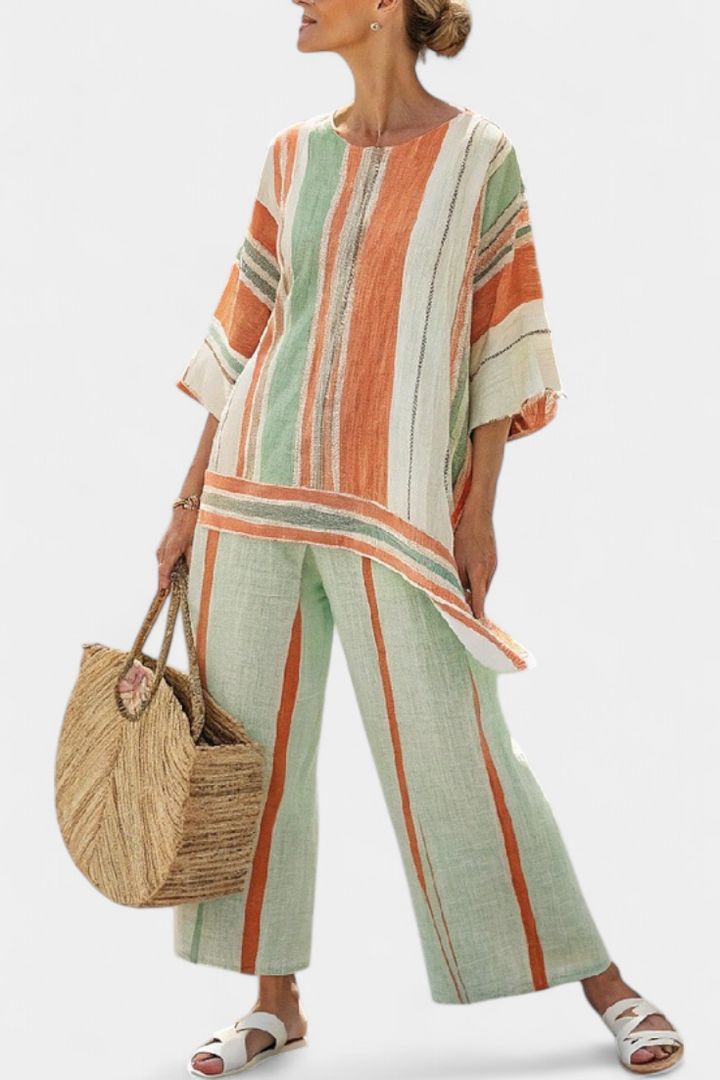 Bellmere | Elegant Asymmetrical Top &amp; Wide-Leg Pants