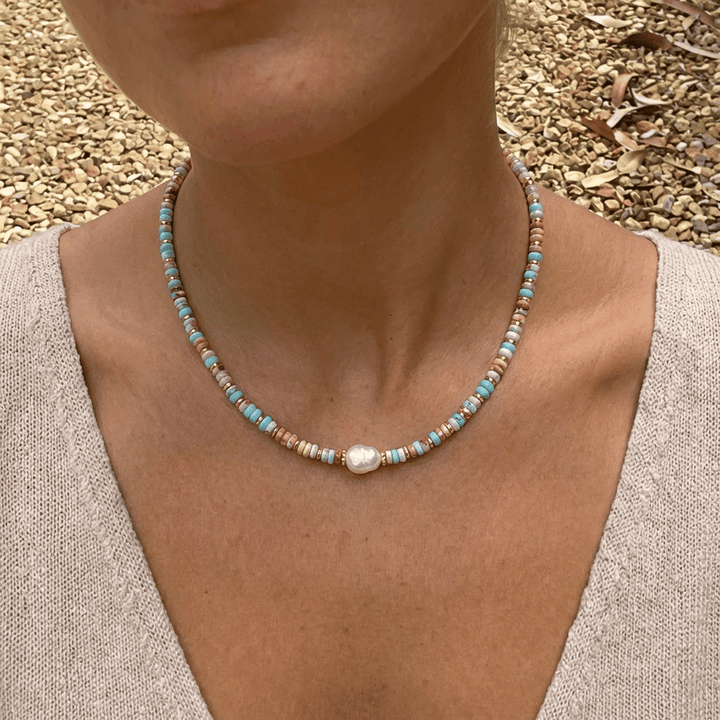 Hanna | Pastel Pearl Bead Necklace