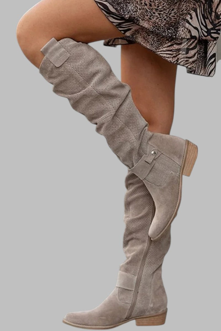 Janika | Vintage Suede Knee-High Boots