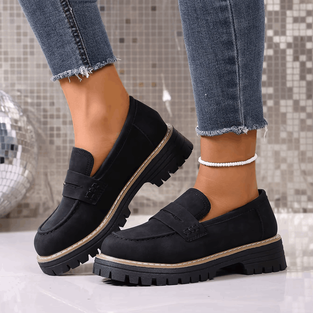 Elina | College Style Platform Loafers