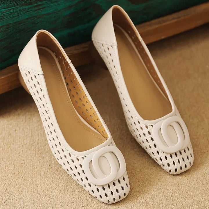 Klea | Opium Woven Leather Flats
