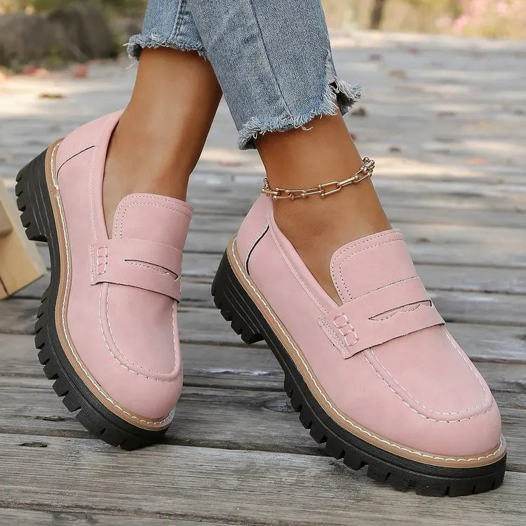 Elina | College Style Platform Loafers