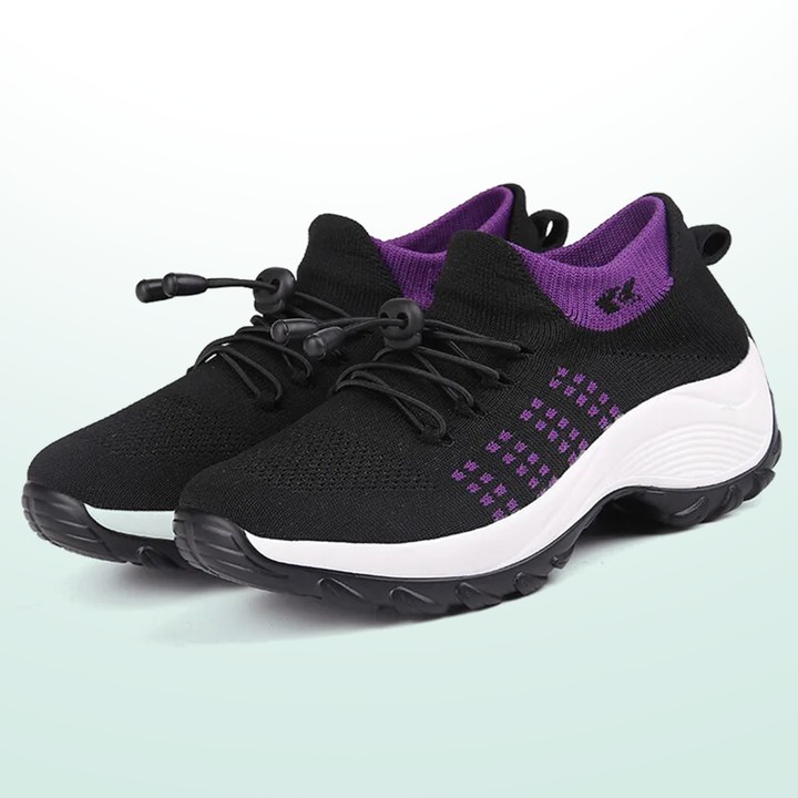 Ava | Orthopedic Knit Fabric Shoes in Purple &amp; Black