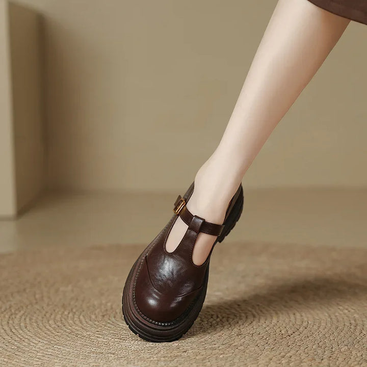 Emilia | Mary Jane Shoes with Gold Buckle