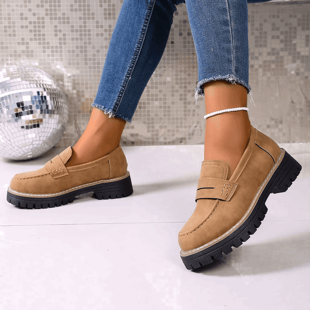 Elina | College Style Platform Loafers