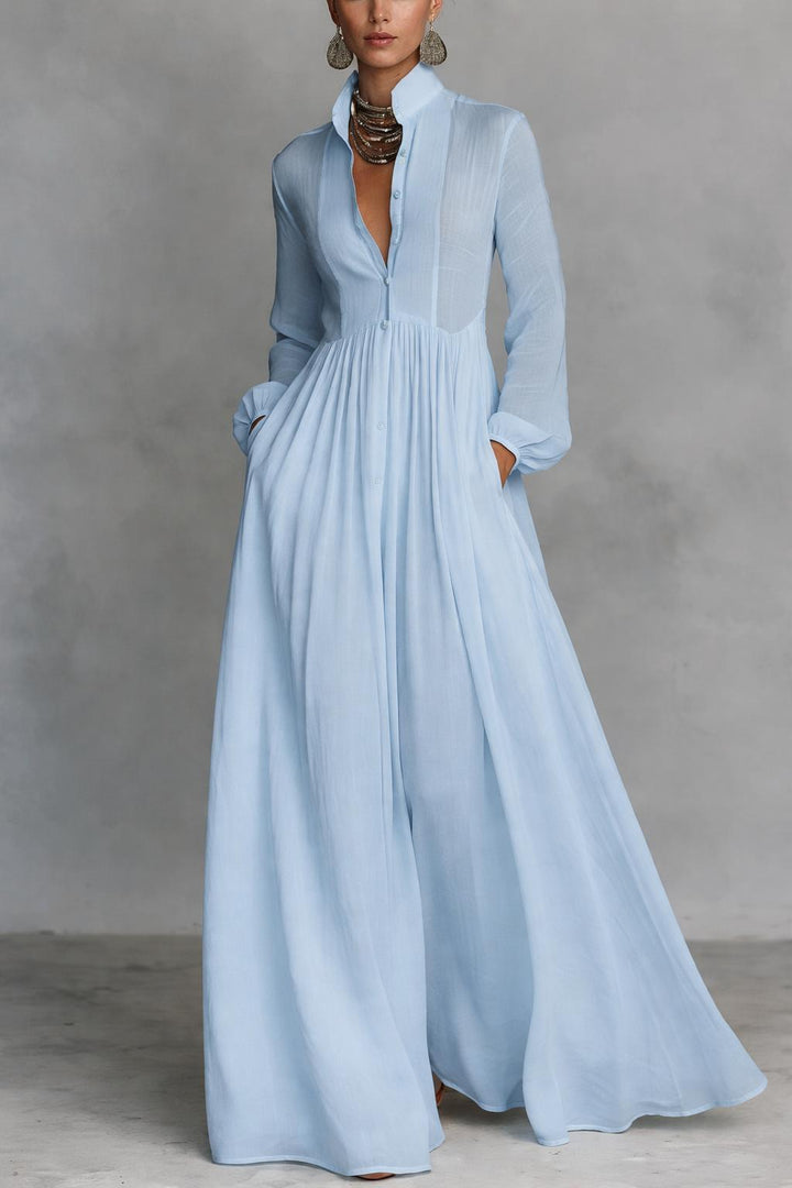Serena | Fluid Button Maxi Dress