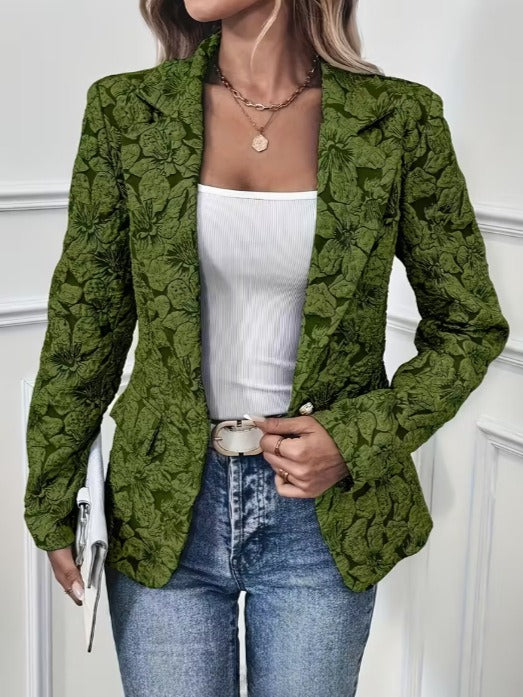 Irene | Paisley Jacquard Fitted Blazer