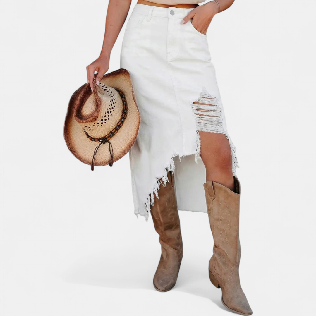 Bethany | Relaxed High-Waist Denim Maxi Skirt