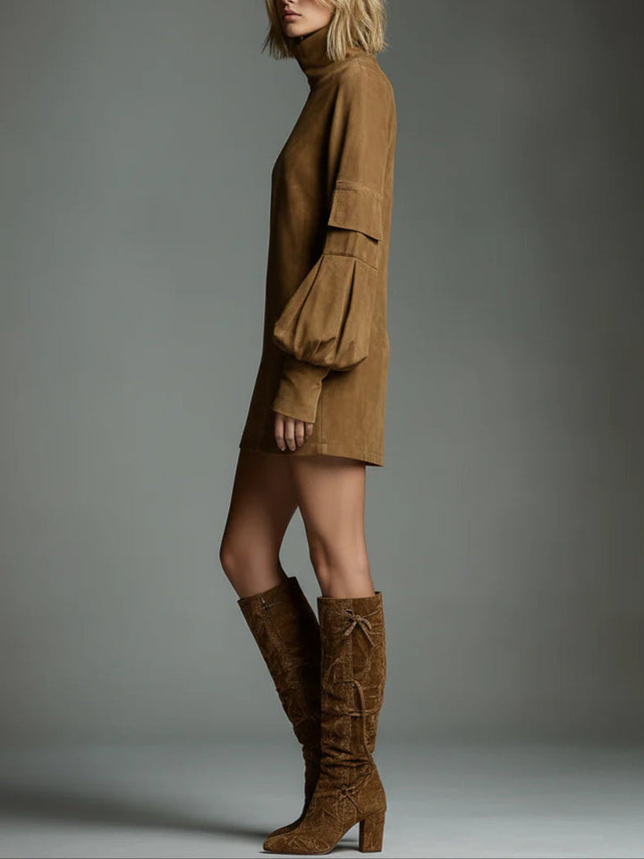 Bibiane | Oversized Mini Dress in Suede