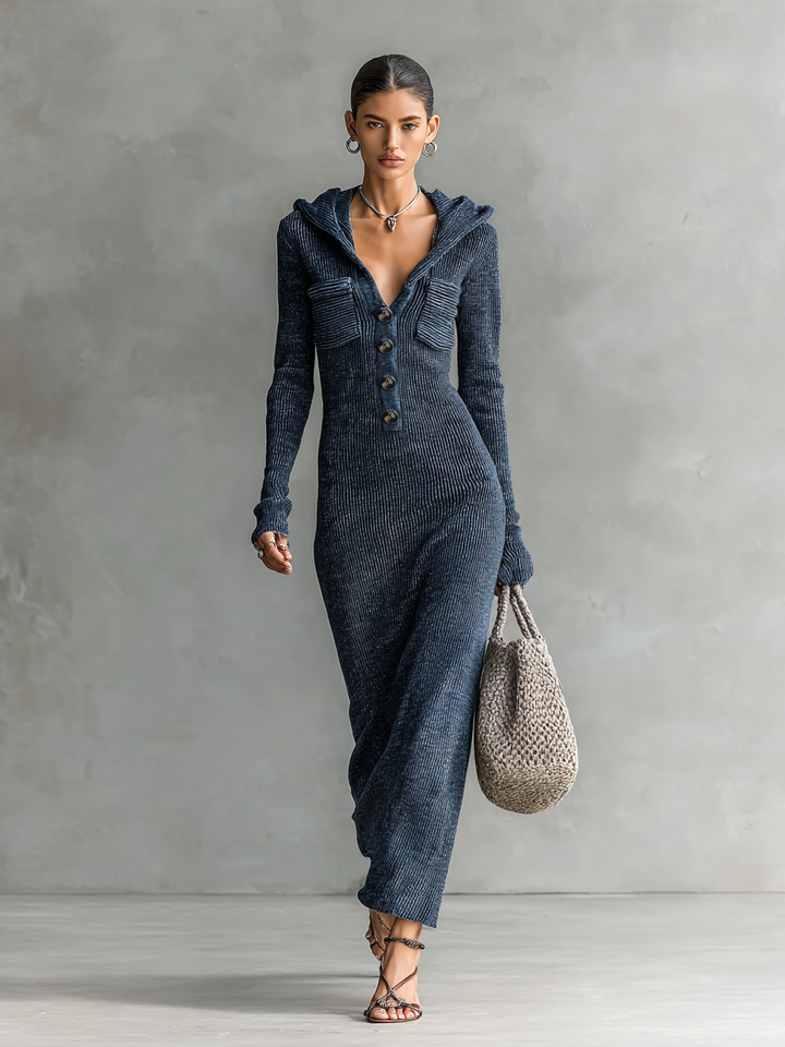 Fortuna | Maxi Dress with Hood and Long Sleeves