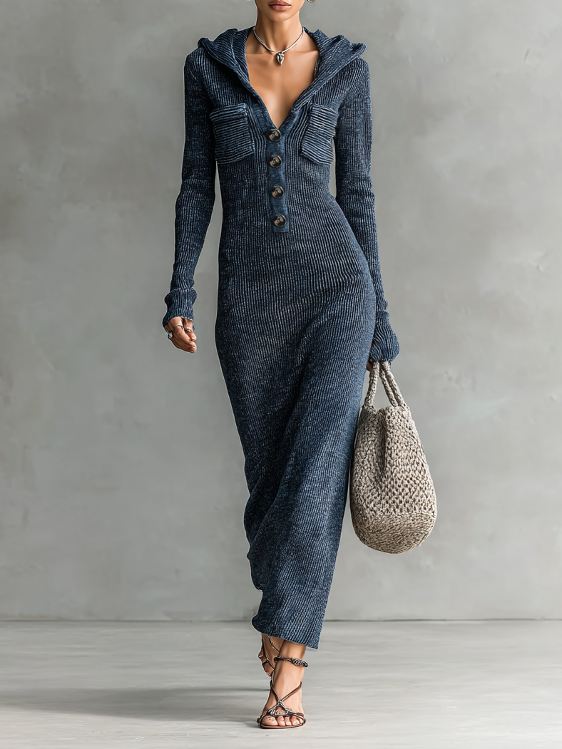 Fortuna | Maxi Dress with Hood and Long Sleeves