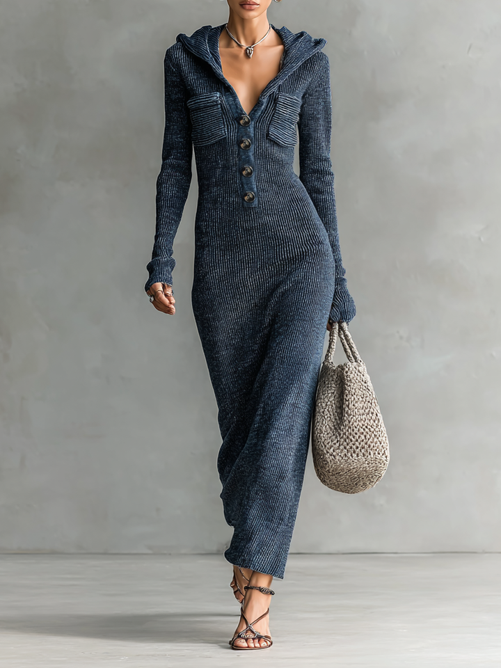 Fortuna | Maxi Dress with Hood and Long Sleeves