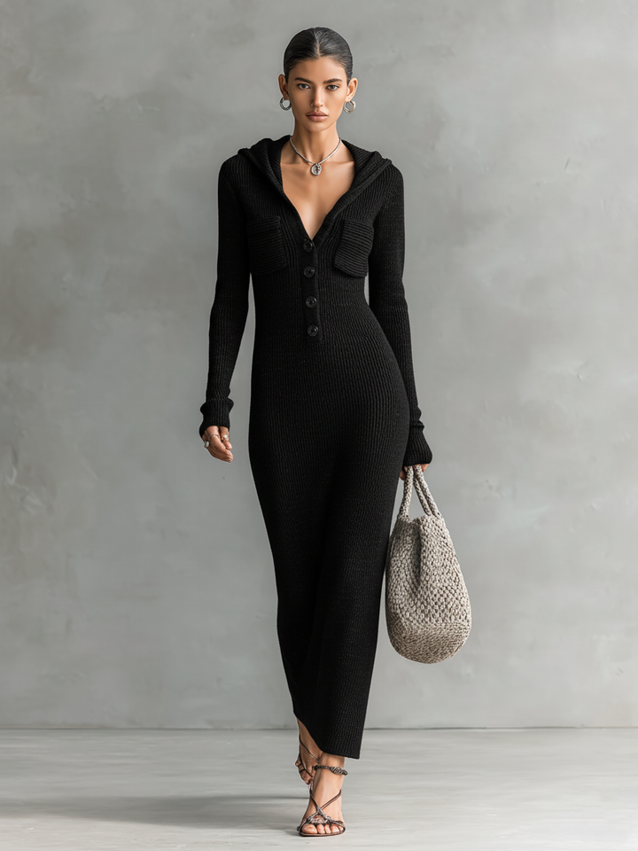 Fortuna | Maxi Dress with Hood and Long Sleeves