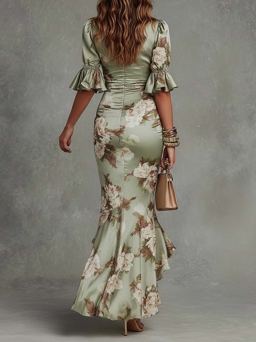 Gianna | Ruched Floral Maxi Dress