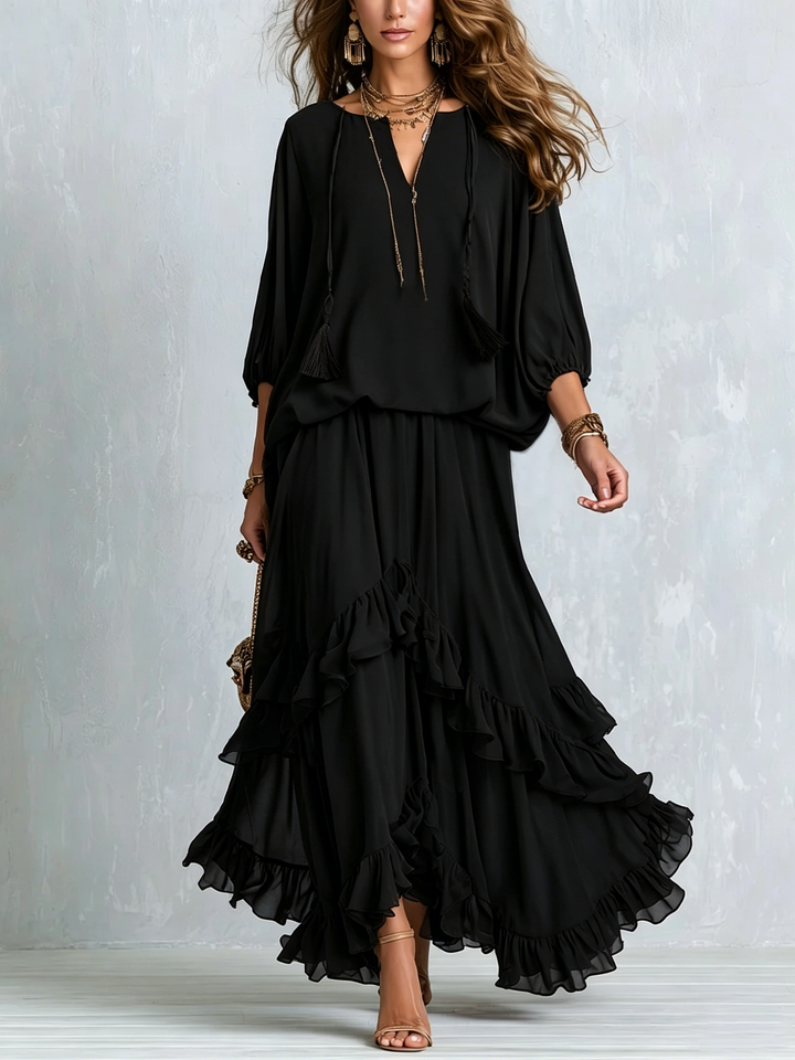 Devon | Elegant Ruffle Two-Piece Set