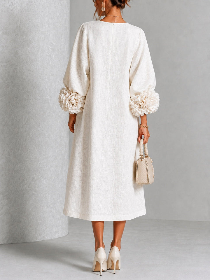 Inès | White Floral Button-Up Dress