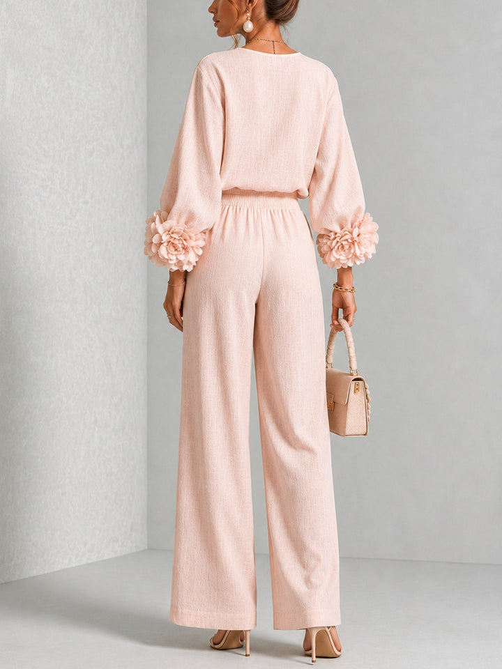 Lindsay | Comfortable Matching Set With Flowers