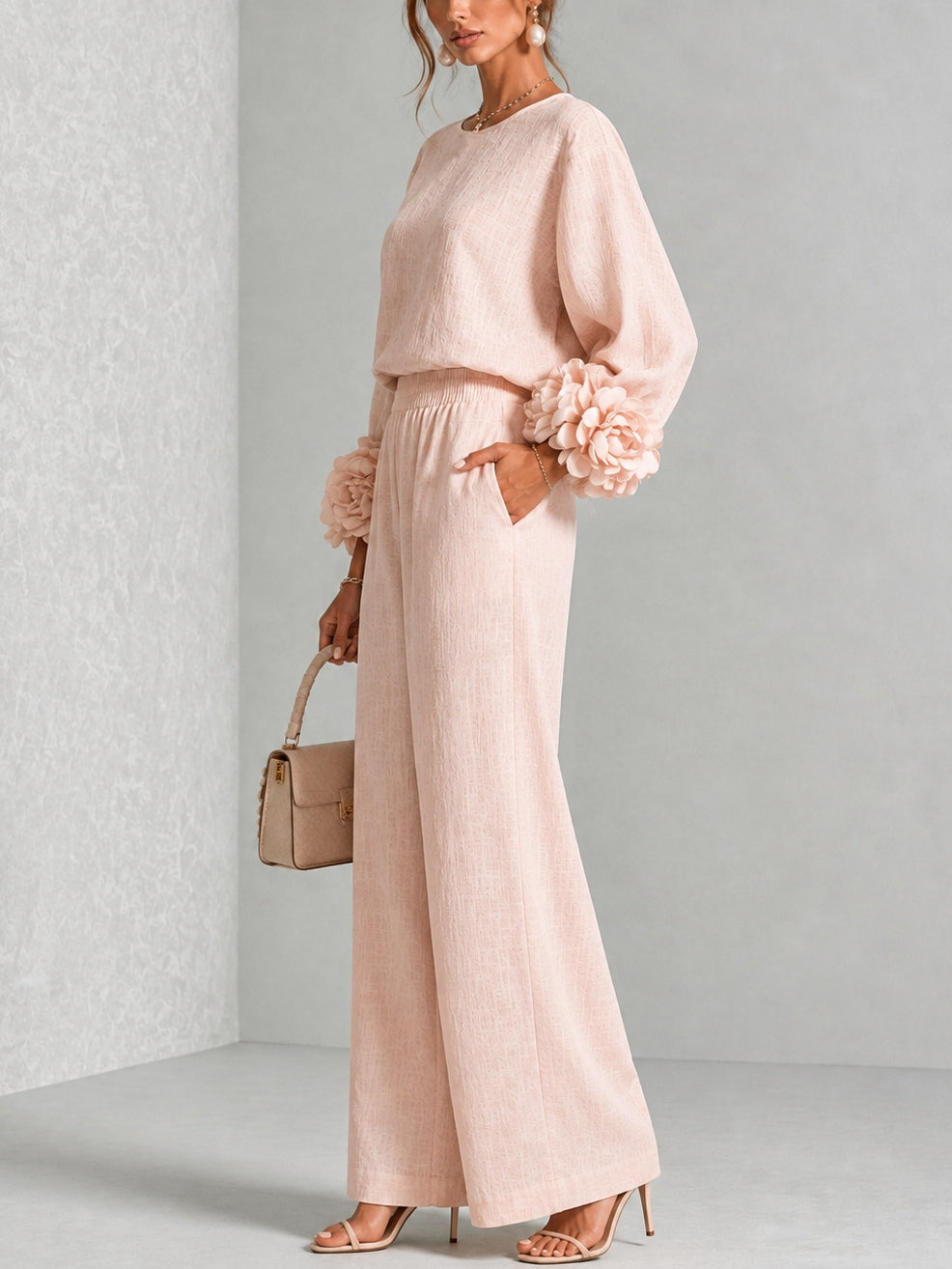 Lindsay | Comfortable Matching Set With Flowers