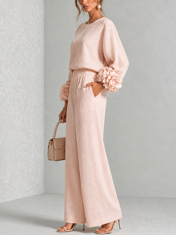 Lindsay | Comfortable Matching Set With Flowers