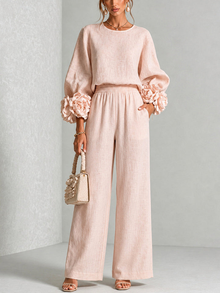 Lindsay | Comfortable Matching Set With Flowers