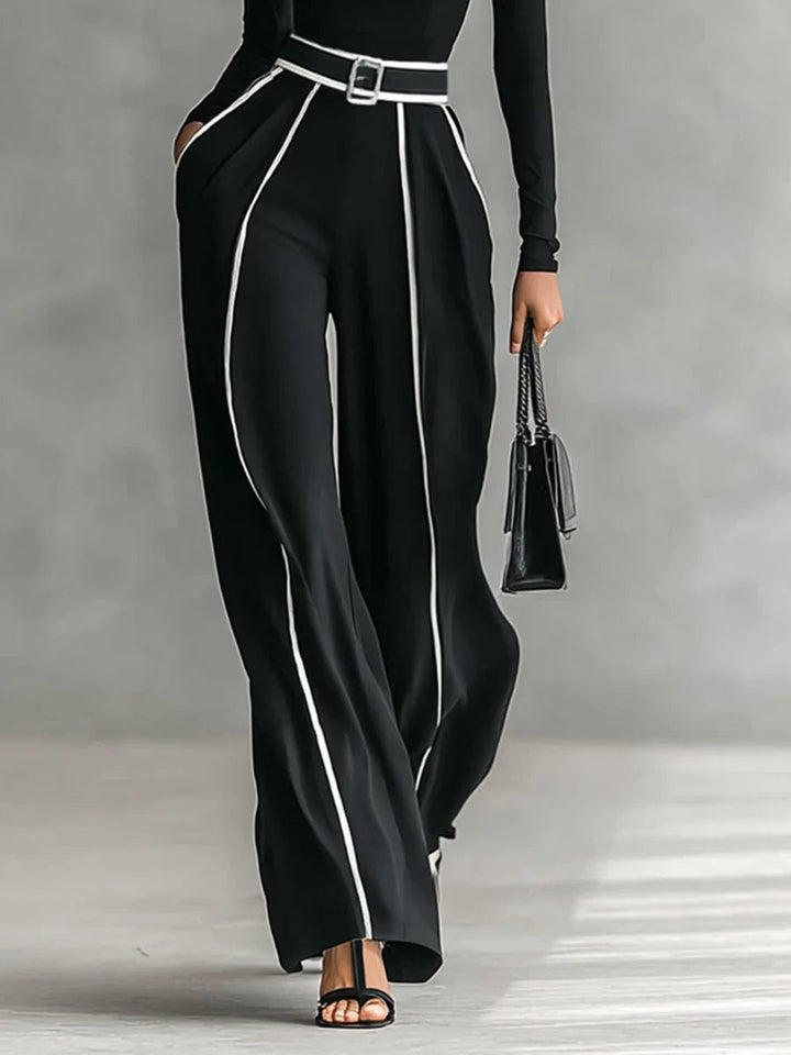 Emma | Elegant Set with High Collar and Wide Pants