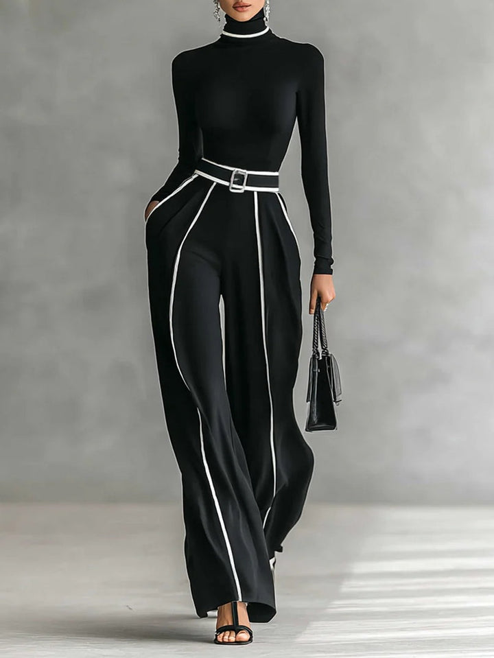 Emma | Elegant Set with High Collar and Wide Pants