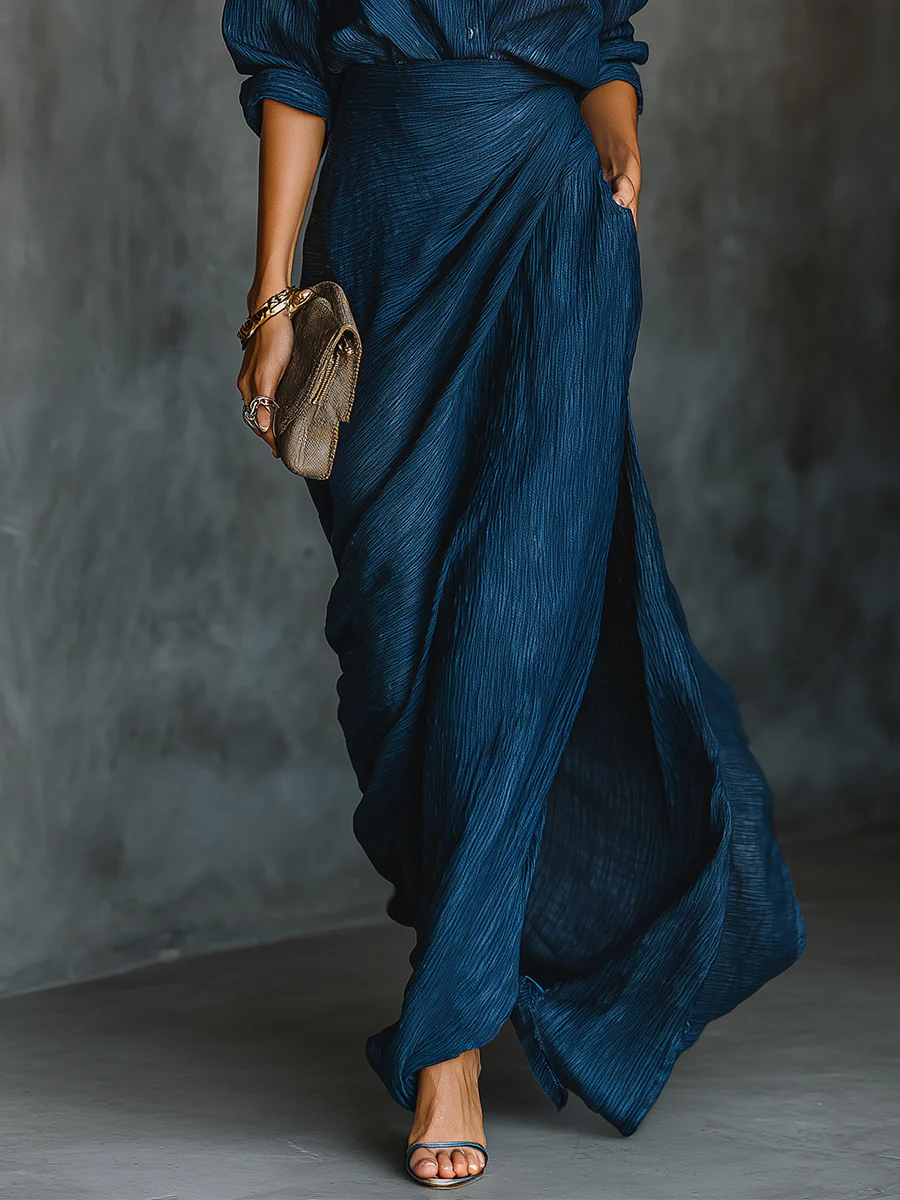 Celeste | Elegant Shirt &amp; Maxi Skirt Set