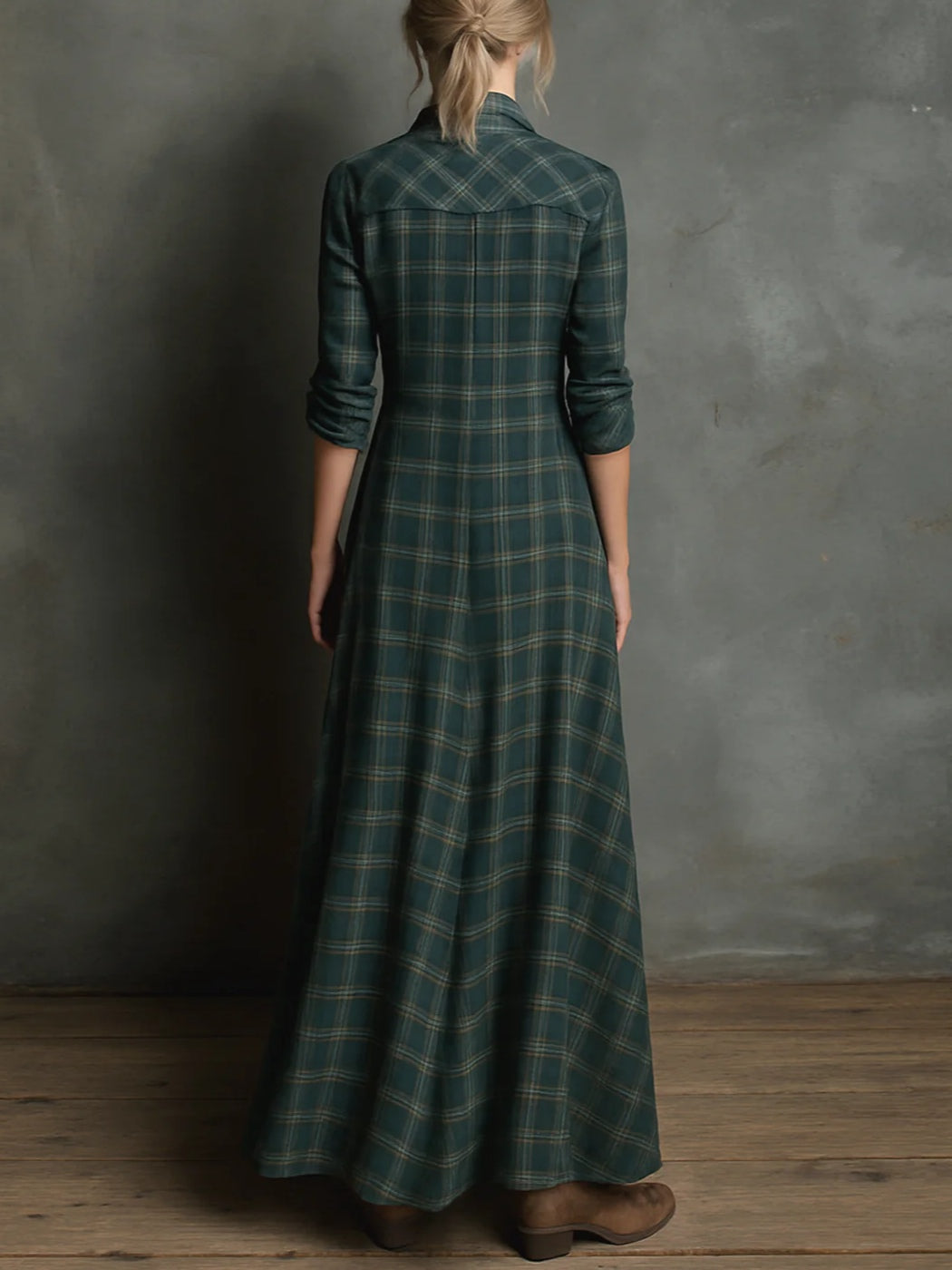 Valentine | Long Checkered Dress