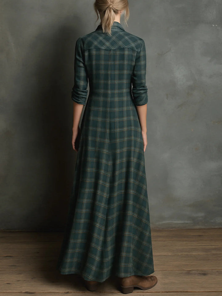 Valentine | Long Checkered Dress