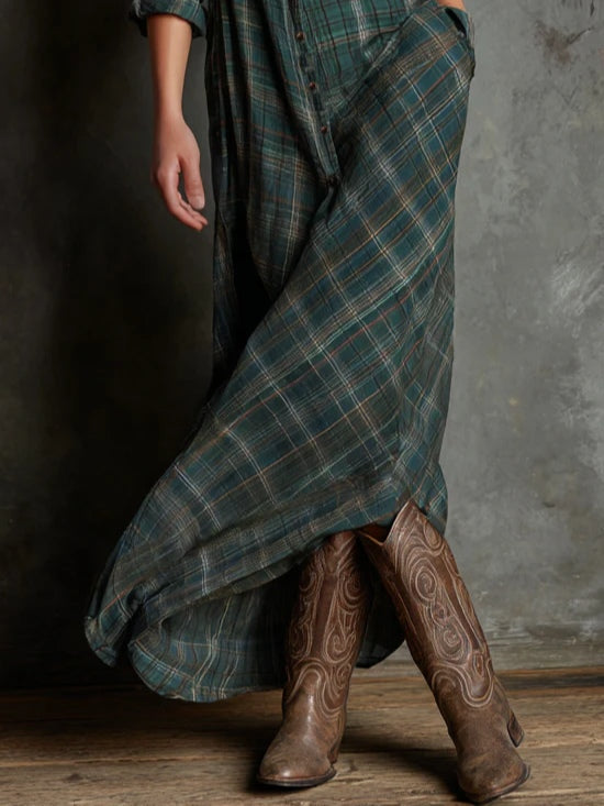Valentine | Long Checkered Dress