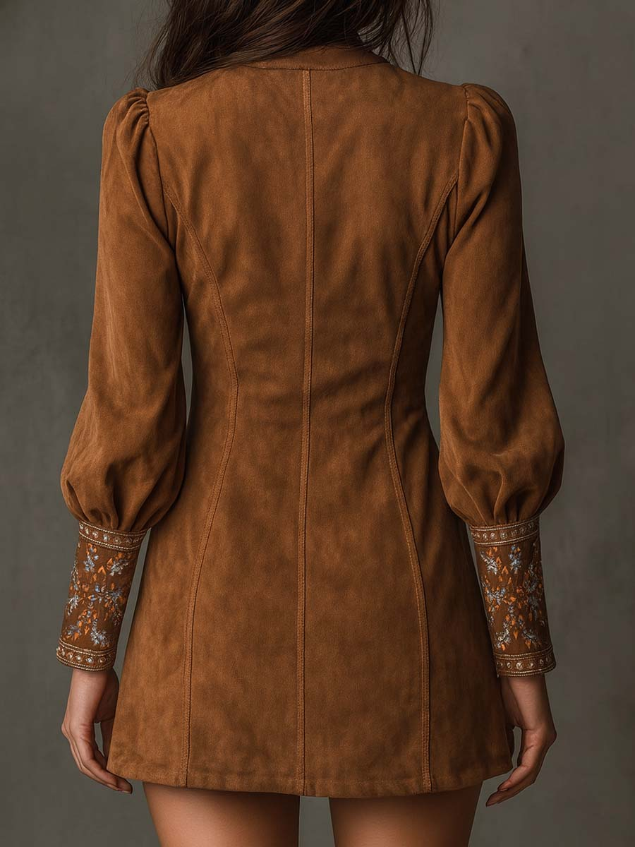 Sadie | Short Dress with Suede Effect