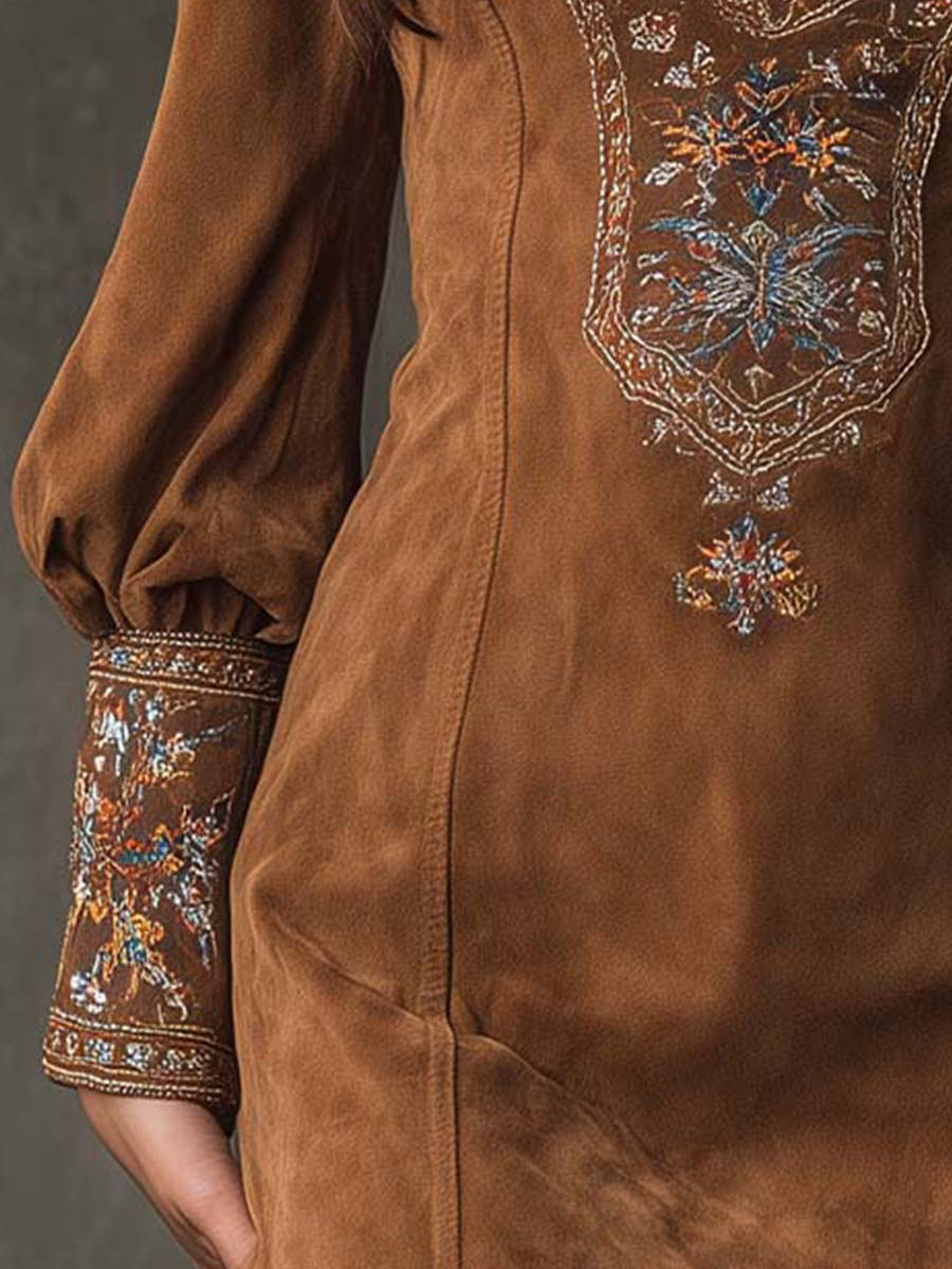 Sadie | Short Dress with Suede Effect