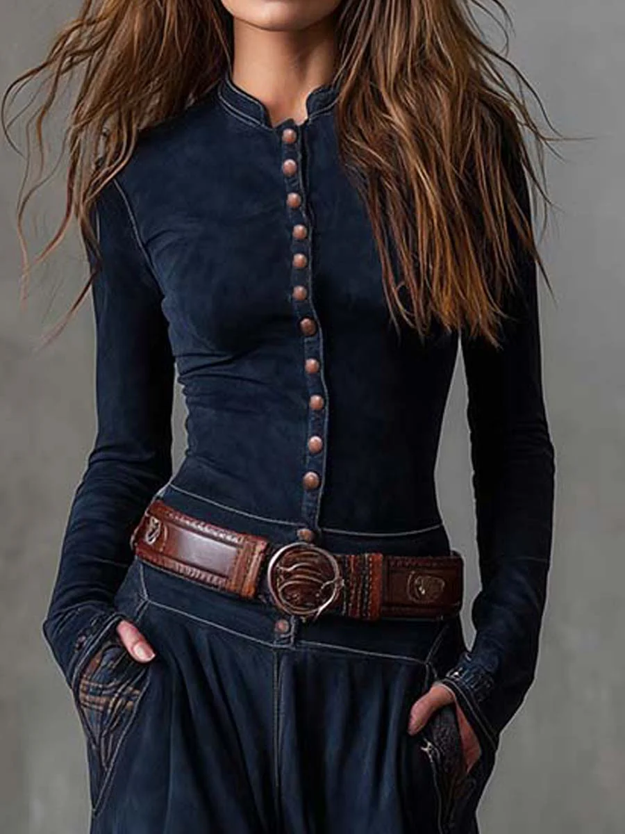 HELENA IVY | WINTERNIGHT-WILDLEATHER-MAXI DRESS WITH BELT