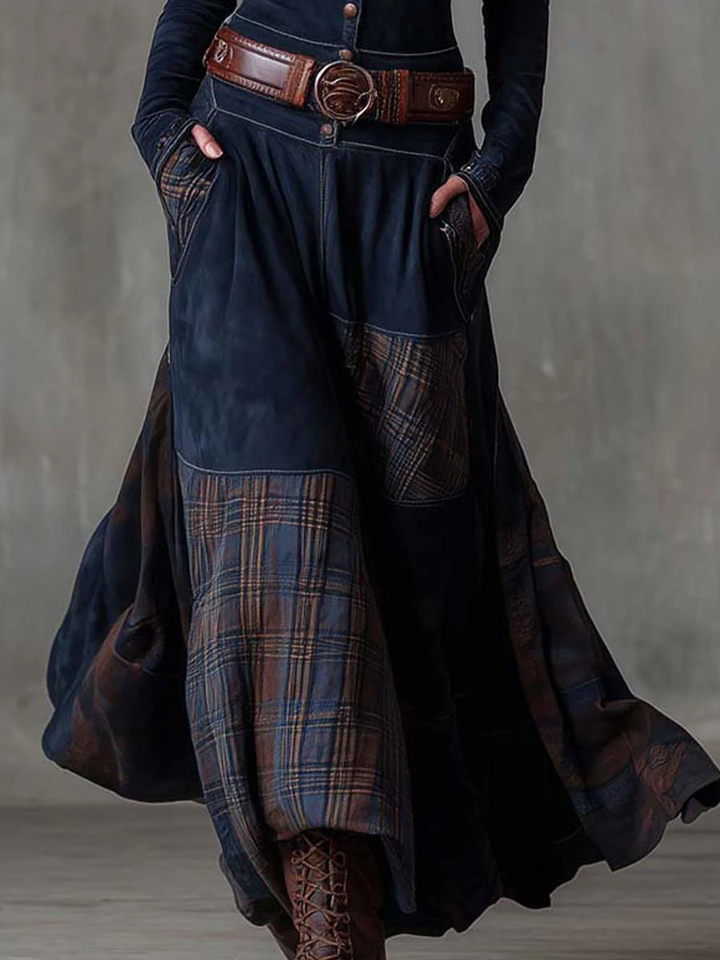 HELENA IVY | WINTERNIGHT-WILDLEATHER-MAXI DRESS WITH BELT