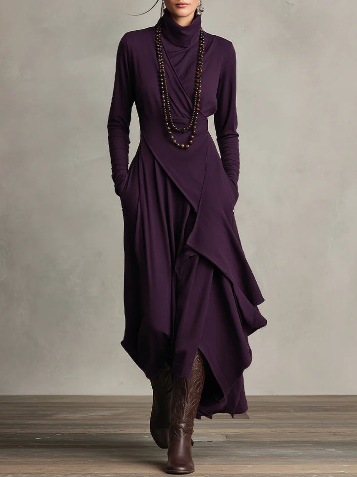 Alexandra | Vintage Asymmetrical Turtleneck Dress