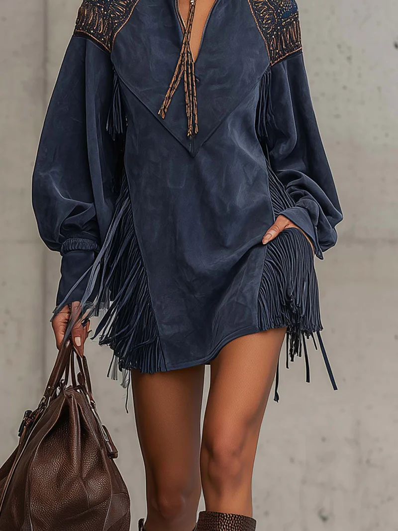 Alyssa | Fringe Tunic Dress