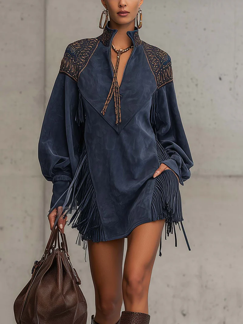 Alyssa | Fringe Tunic Dress