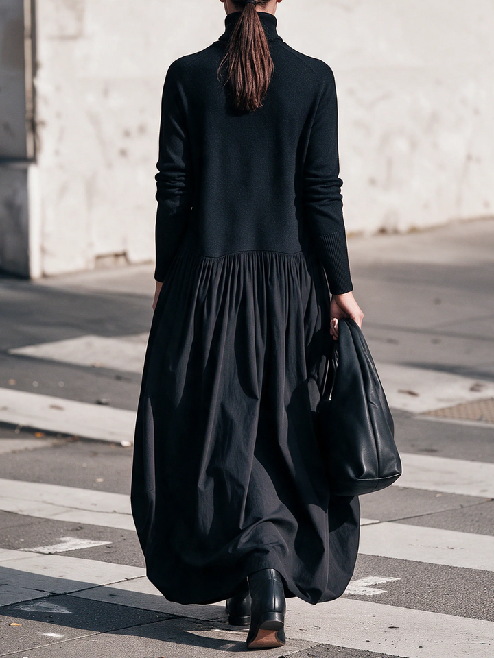 Ivanna | Oversized Maxi Dress with High Neck and Pockets