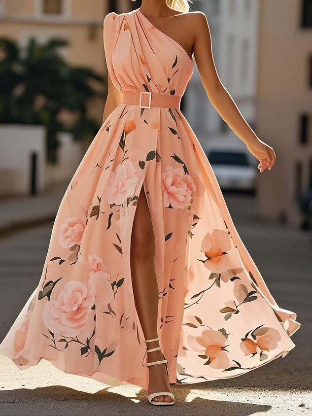 Julie | Chiffon Floral Chiffon Green Chiffon Maxi Dress