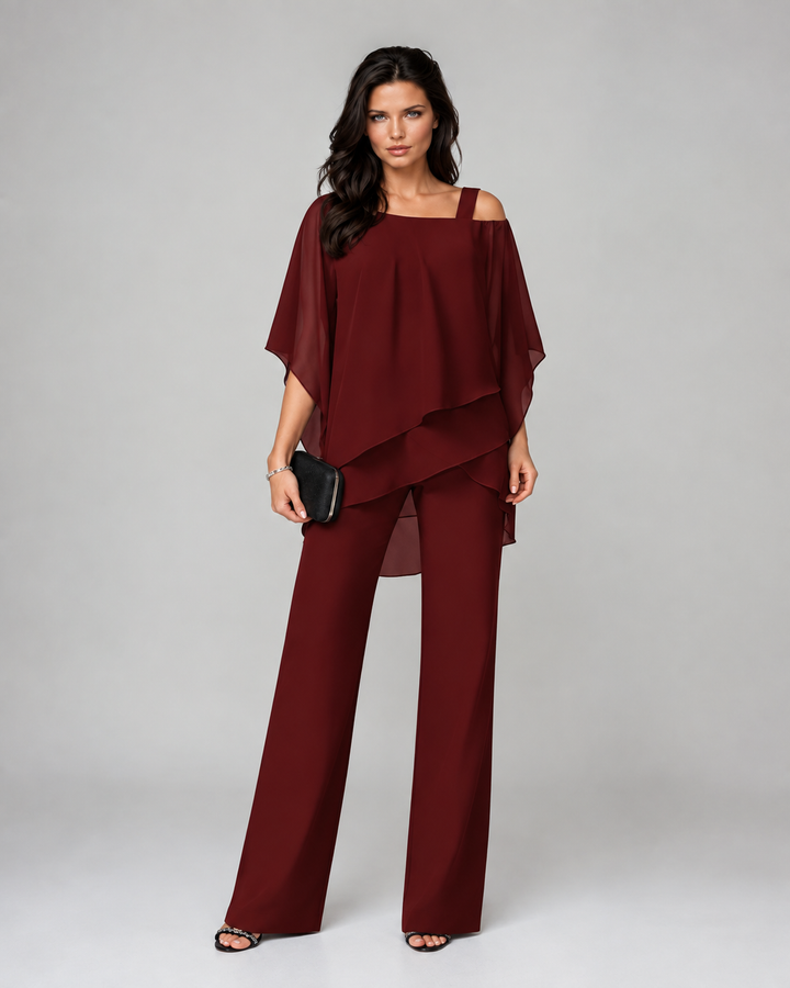 Hera | Elegant Two-Piece Set with Layered Top