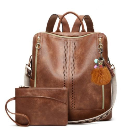 Mara | Luxury Leather 2-in-1 Convertible Backpack + Free Pouch