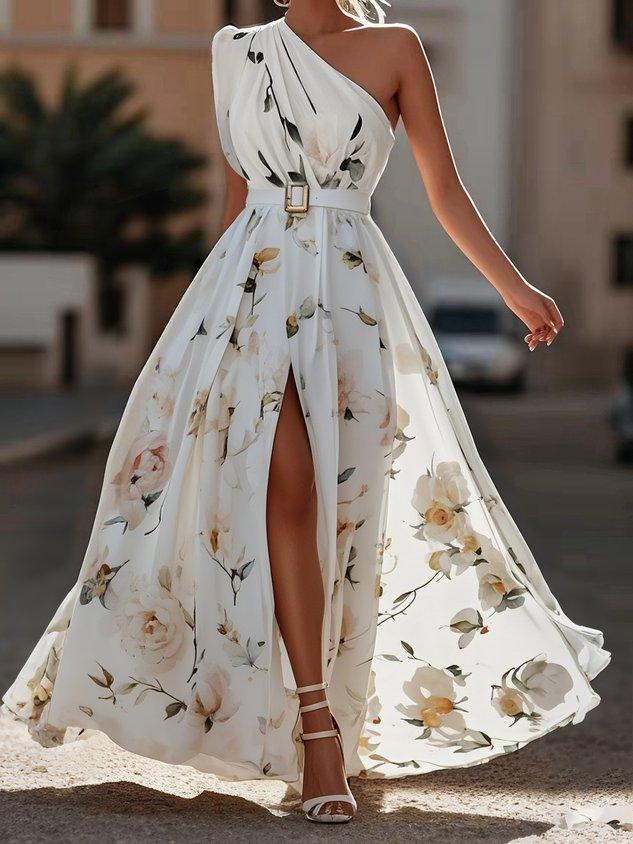 Julie | Chiffon Floral Chiffon Green Chiffon Maxi Dress
