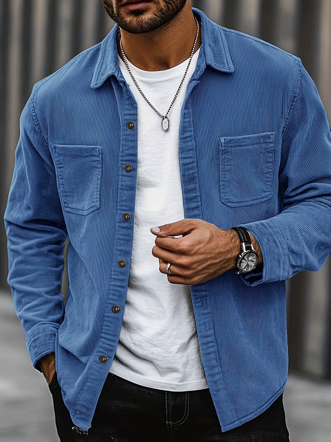 Brandon | Ribbed Textured Overshirt