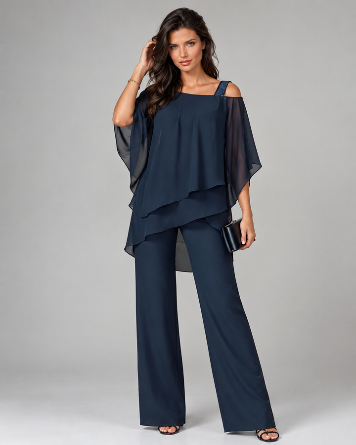 Hera | Elegant Two-Piece Set with Layered Top