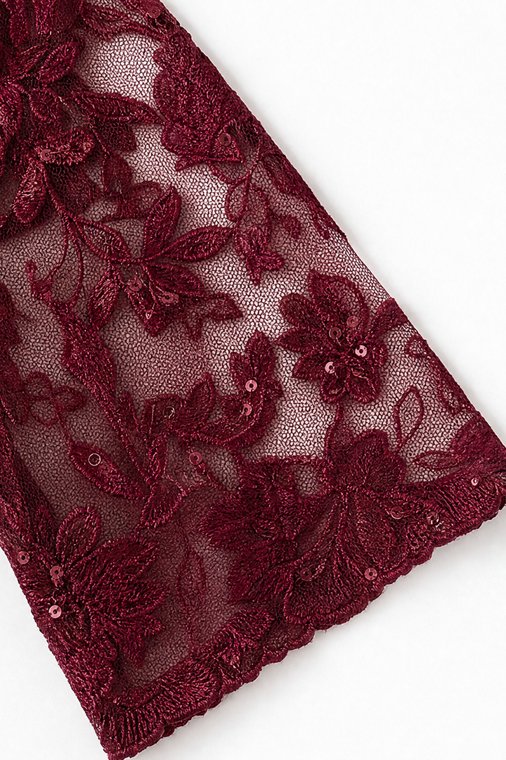 Weronica | Tiered Lace Yoke High-Waist Midi Dress