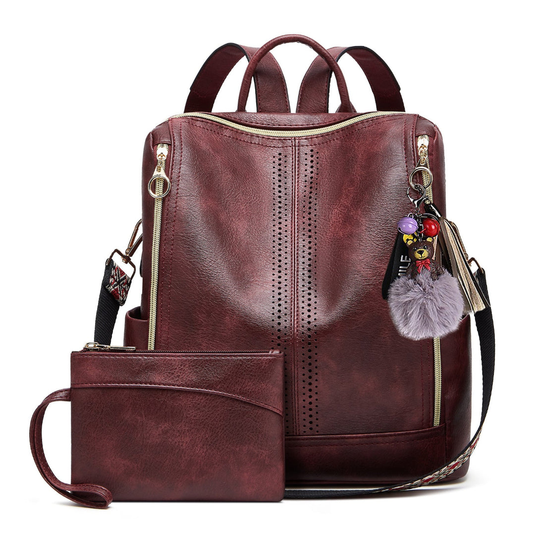 Mara | Luxury Leather 2-in-1 Convertible Backpack + Free Pouch